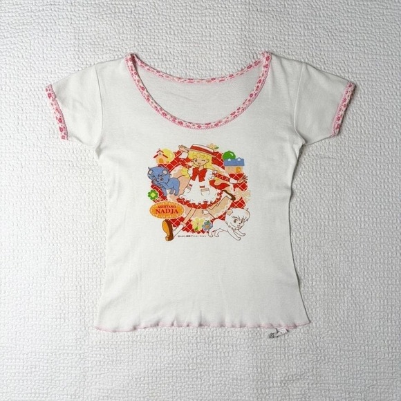 The Unbranded Brand Tops - Ashitano Nadja graphic anime baby tee from japan
